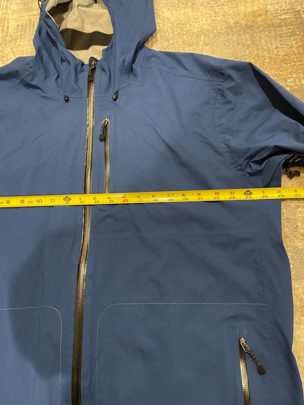 ExOfficio Rain Logic Hooded Jacket Mens XL Blue Waterproof Breathable Outdoors - Picture 12 of 13